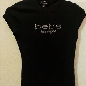 Bebe slim fit rhinestone tee